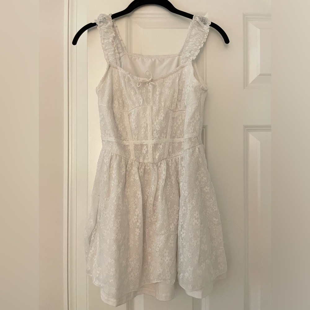 Cute White Floral Minidress